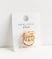 New Look 4 Pack Gold Butterfly Mixed Rings